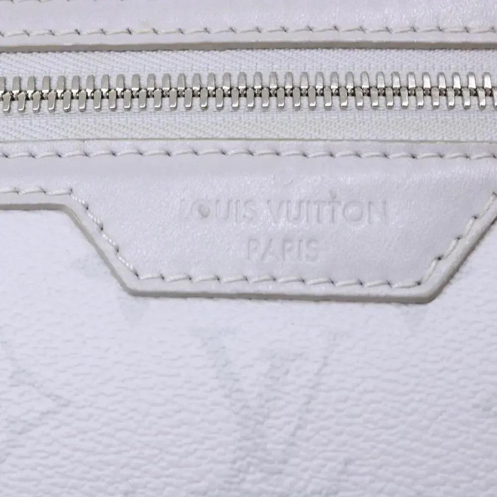 Louis Vuitton Monogram White Flat Mensenger Shoulder Bag Bron Brown